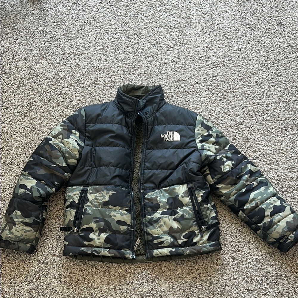 The North Face Black and Green Puffer Jacket